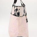 CHANEL High Summer Tote Bag Canvas Pink Silver CC Auth 151080-5