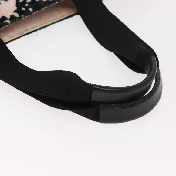 CHANEL High Summer Tote Bag Canvas Pink Silver CC Auth 151080