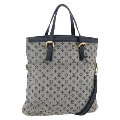 LOUIS VUITTON Monogram Mini Françoise Tote Bag 2way Blue M92208 LV Auth 151081
