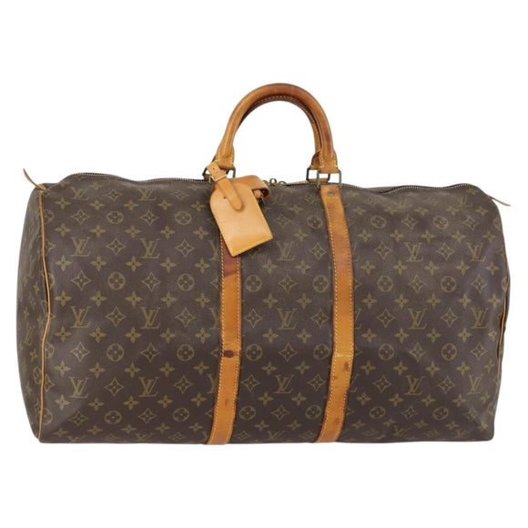 LOUIS VUITTON Monogram Keepall 55 Boston Bag M41424 LV Auth 151137