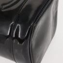 CHANEL COCO Mark Vanity Cosmetic Pouch Patent leather Black Gold CC Auth 151138-11