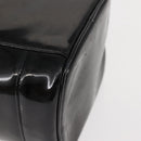 CHANEL COCO Mark Vanity Cosmetic Pouch Patent leather Black Gold CC Auth 151138-13