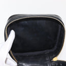 CHANEL COCO Mark Vanity Cosmetic Pouch Patent leather Black Gold CC Auth 151138-17