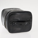 CHANEL COCO Mark Vanity Cosmetic Pouch Patent leather Black Gold CC Auth 151138-6