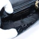 Salvatore Ferragamo Chain Gancini Shoulder Bag Leather Black Gold Auth 151140-17