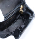 Salvatore Ferragamo Chain Gancini Shoulder Bag Leather Black Gold Auth 151140-18