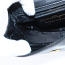 Salvatore Ferragamo Chain Gancini Shoulder Bag Leather Black Gold Auth 151140-19