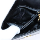 Salvatore Ferragamo Chain Gancini Shoulder Bag Leather Black Gold Auth 151140-20