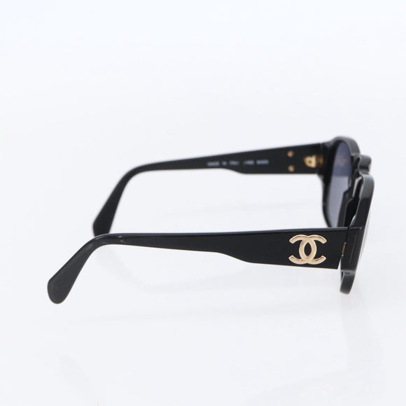 CHANEL COCO Mark Sunglasses plastic Black 01452 94305 CC Auth 151143