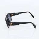 CHANEL COCO Mark Sunglasses plastic Black 01452 94305 CC Auth 151143-5