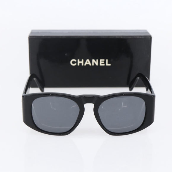 CHANEL COCO Mark Sunglasses plastic Black CC Auth 151144