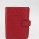 LOUIS VUITTON Epi Agenda Day Planner Cover 2 Set Red Brown LV Auth 151146-11