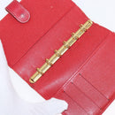 LOUIS VUITTON Epi Agenda Day Planner Cover 2 Set Red Brown LV Auth 151146-19