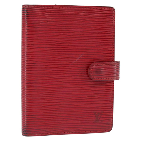 LOUIS VUITTON Epi Agenda PM Day Planner Cover Red R20057 LV Auth 151147