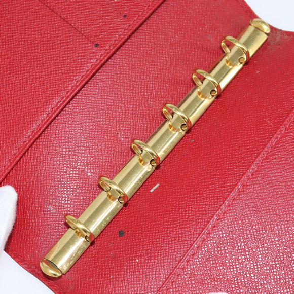 LOUIS VUITTON Epi Agenda PM Day Planner Cover Red R20057 LV Auth 151147