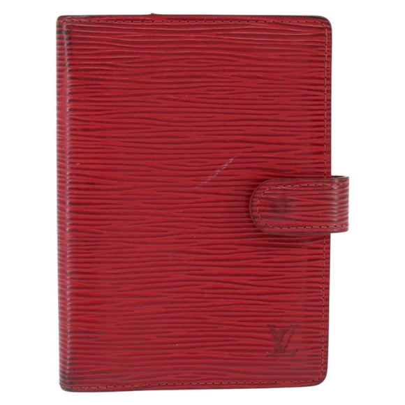 LOUIS VUITTON Epi Agenda PM Day Planner Cover Red R20057 LV Auth 151147
