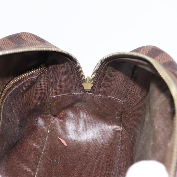 LOUIS VUITTON Damier Ebene Trousse Toilette25 Clutch Bag N47624 LV Auth 151153