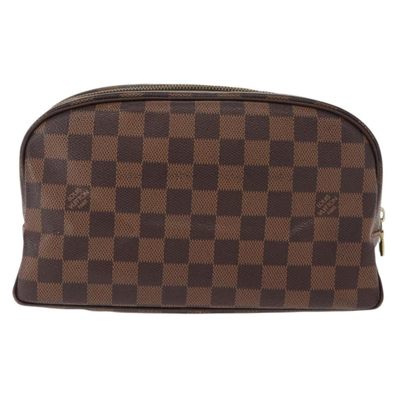 LOUIS VUITTON Damier Ebene Trousse Toilette25 Clutch Bag N47624 LV Auth 151153