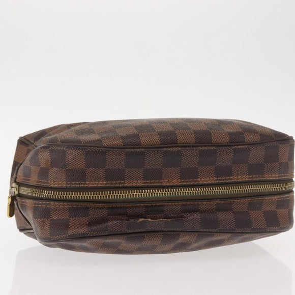 LOUIS VUITTON Damier Ebene Trousse Toilette25 Clutch Bag N47624 LV Auth 151153