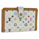 LOUIS VUITTON Multicolor Porte Monnaie Viennois Wallet White M92987 Auth 151172-1