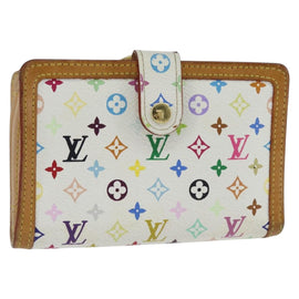 LOUIS VUITTON Multicolor Porte Monnaie Viennois Wallet White M92987 Auth 151172