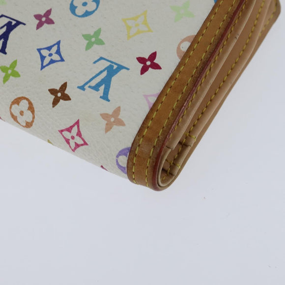 LOUIS VUITTON Multicolor Porte Monnaie Viennois Wallet White M92987 Auth 151172