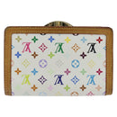 LOUIS VUITTON Multicolor Porte Monnaie Viennois Wallet White M92987 Auth 151172-2