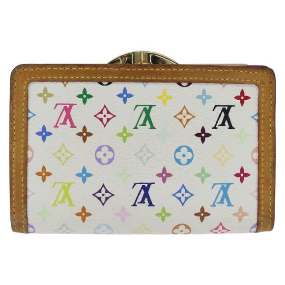 LOUIS VUITTON Multicolor Porte Monnaie Viennois Wallet White M92987 Auth 151172