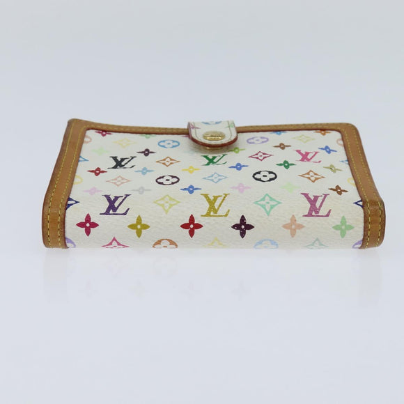 LOUIS VUITTON Multicolor Porte Monnaie Viennois Wallet White M92987 Auth 151172