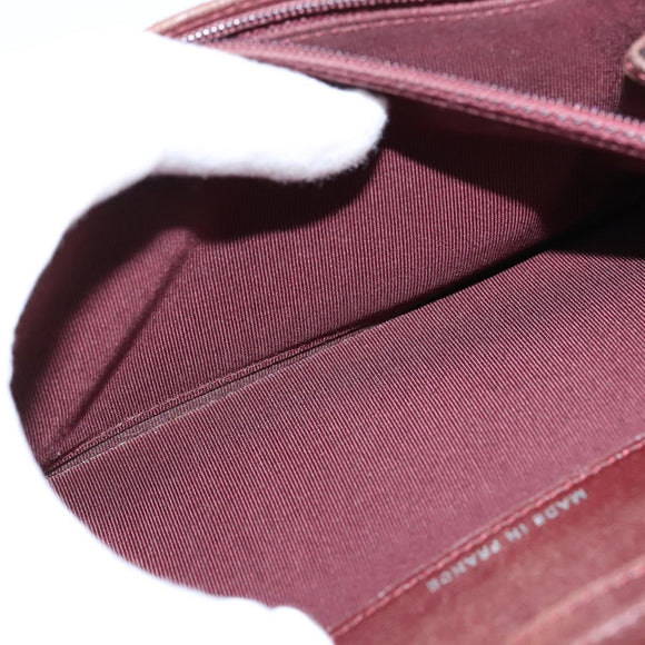 CHANEL Matelasse Long Wallet Lamb Skin Black Silver CC Auth 151173