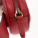 GUCCI GG Marmont Waist Bag Leather Red Gold 476434 Auth 151177M-18
