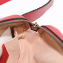 GUCCI GG Marmont Waist Bag Leather Red Gold 476434 Auth 151177M-20