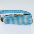 FENDI Mamma Baguette Shoulder Bag Nylon 2way Blue Gold Auth 151178-11