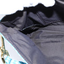 FENDI Mamma Baguette Shoulder Bag Nylon 2way Blue Gold Auth 151178-22