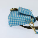 FENDI Mamma Baguette Shoulder Bag Nylon 2way Blue Gold Auth 151178-5