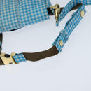 FENDI Mamma Baguette Shoulder Bag Nylon 2way Blue Gold Auth 151178-7