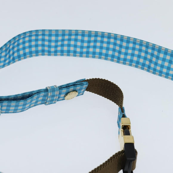 FENDI Mamma Baguette Shoulder Bag Nylon 2way Blue Gold Auth 151178