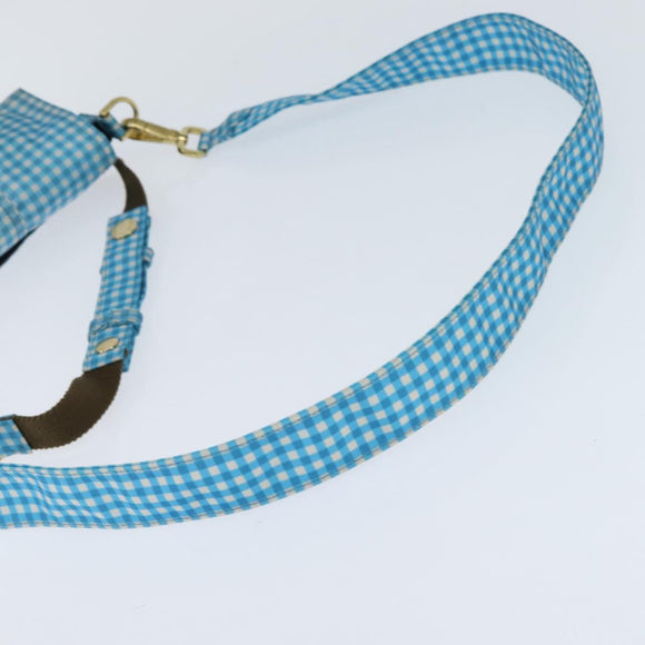 FENDI Mamma Baguette Shoulder Bag Nylon 2way Blue Gold Auth 151178