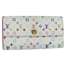LOUIS VUITTON Multicolor Portefeuille Sarah Long White M93532 LV Auth 151180-1