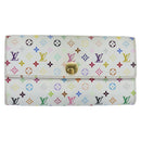 LOUIS VUITTON Multicolor Portefeuille Sarah Long White M93532 LV Auth 151180-13