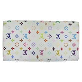 LOUIS VUITTON Multicolor Portefeuille Sarah Long White M93532 LV Auth 151180 - 0
