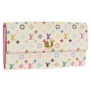LOUIS VUITTON Multicolor Portefeuille Sarah Long White M93532 LV Auth 151181V-1
