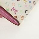 LOUIS VUITTON Multicolor Portefeuille Sarah Long White M93532 LV Auth 151181V-16