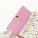 LOUIS VUITTON Multicolor Portefeuille Sarah Long White M93532 LV Auth 151181V-7