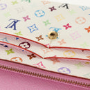 LOUIS VUITTON Multicolor Portefeuille Sarah Long White M93532 LV Auth 151181V-20