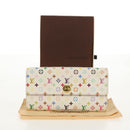 LOUIS VUITTON Multicolor Portefeuille Sarah Long White M93532 LV Auth 151181V-12
