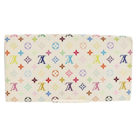 LOUIS VUITTON Multicolor Portefeuille Sarah Long White M93532 LV Auth 151181V - 0
