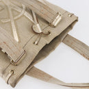 SAINT LAURENT Kahala Tote Bag Canvas Gold Tone 123435 Auth 151183-6