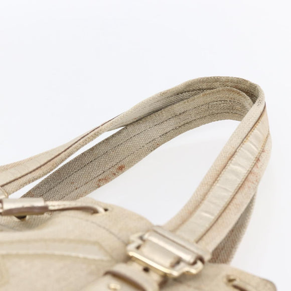 SAINT LAURENT Kahala Tote Bag Canvas Gold Tone 123435 Auth 151183