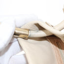 CHANEL Camelia Tote Bag Leather Ivory Gold CC Auth 151193V-16